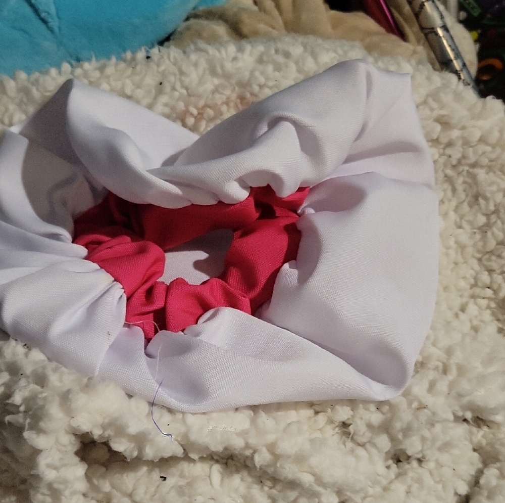 White and Pink American Girl Chef Hat